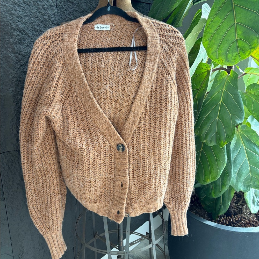In Bloom Textured Knit Cardigan - Brown